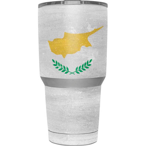 Cyprus Flag Distressed Yeti 30oz Rambler Tumbler Skin